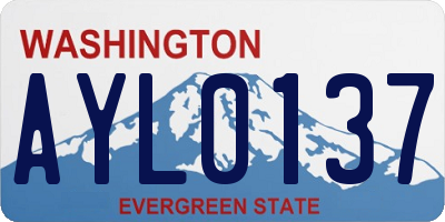WA license plate AYL0137