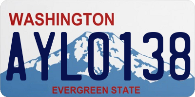 WA license plate AYL0138