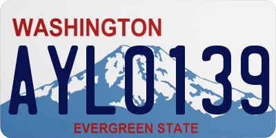 WA license plate AYL0139