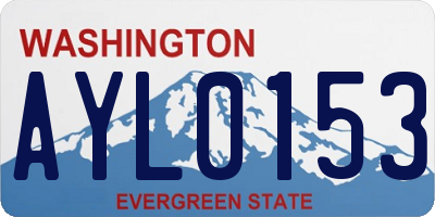 WA license plate AYL0153