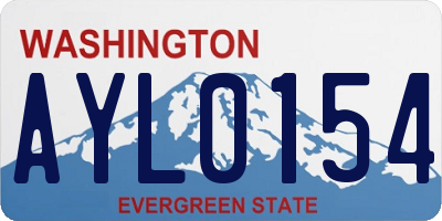 WA license plate AYL0154