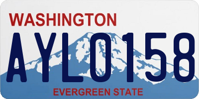 WA license plate AYL0158