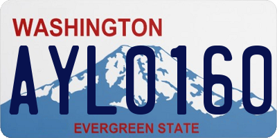 WA license plate AYL0160