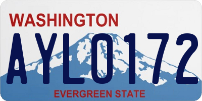 WA license plate AYL0172