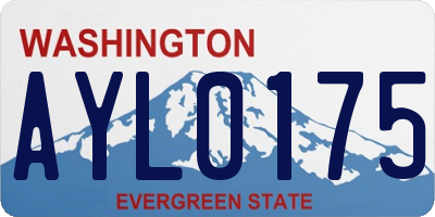 WA license plate AYL0175