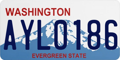 WA license plate AYL0186