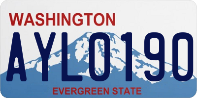 WA license plate AYL0190