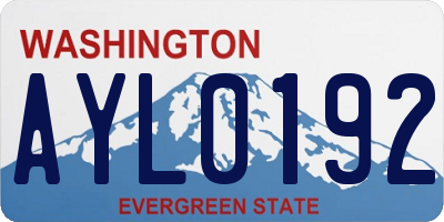 WA license plate AYL0192