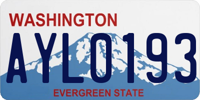 WA license plate AYL0193