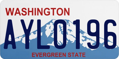 WA license plate AYL0196
