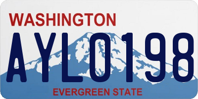 WA license plate AYL0198