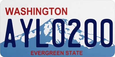 WA license plate AYL0200
