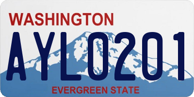 WA license plate AYL0201