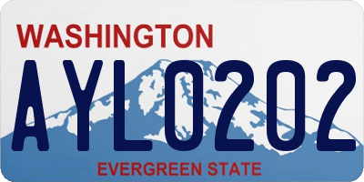 WA license plate AYL0202