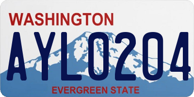 WA license plate AYL0204