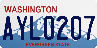 WA license plate AYL0207