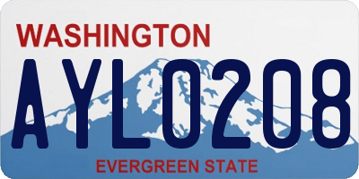 WA license plate AYL0208