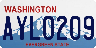 WA license plate AYL0209