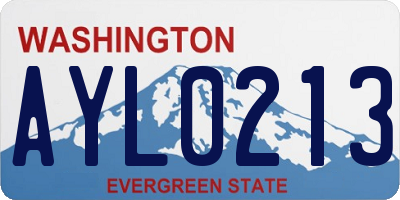 WA license plate AYL0213