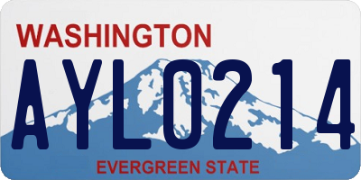 WA license plate AYL0214