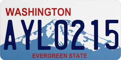 WA license plate AYL0215