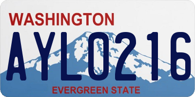 WA license plate AYL0216