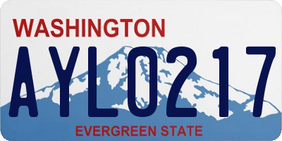 WA license plate AYL0217