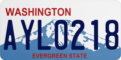 WA license plate AYL0218