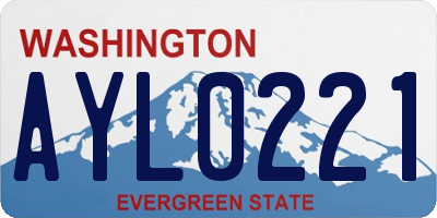 WA license plate AYL0221