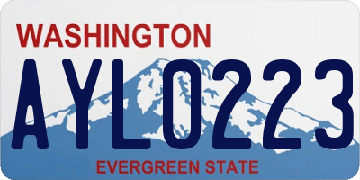 WA license plate AYL0223