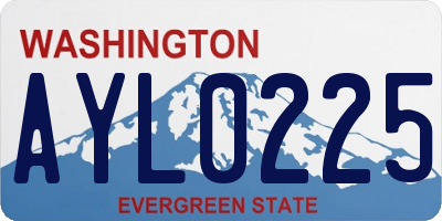 WA license plate AYL0225
