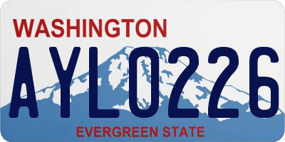 WA license plate AYL0226