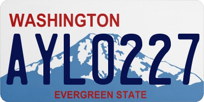 WA license plate AYL0227
