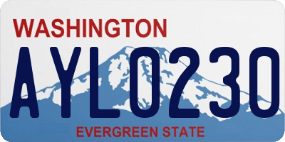 WA license plate AYL0230