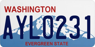 WA license plate AYL0231