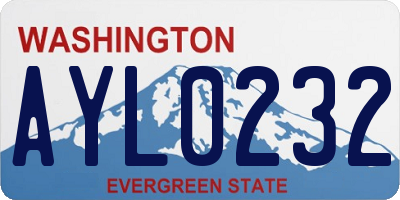 WA license plate AYL0232