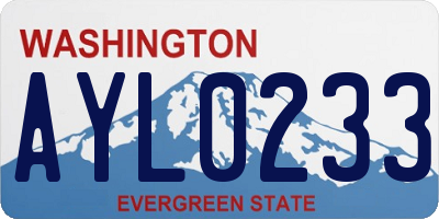 WA license plate AYL0233