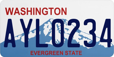 WA license plate AYL0234