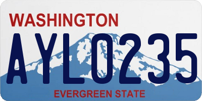 WA license plate AYL0235