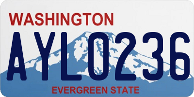 WA license plate AYL0236