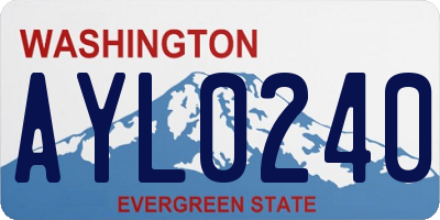 WA license plate AYL0240