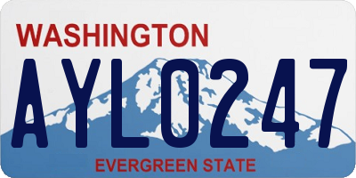 WA license plate AYL0247