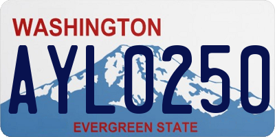WA license plate AYL0250