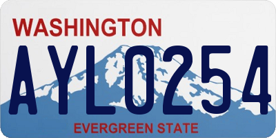 WA license plate AYL0254