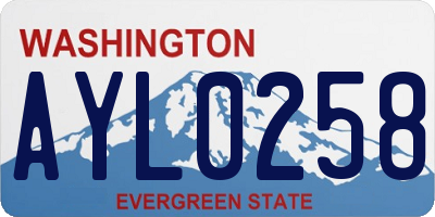 WA license plate AYL0258