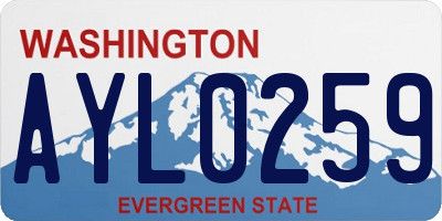 WA license plate AYL0259