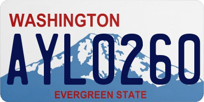 WA license plate AYL0260