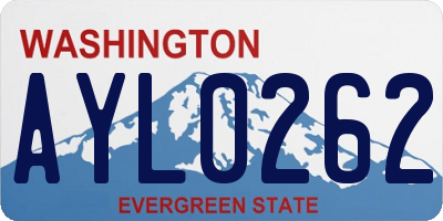 WA license plate AYL0262
