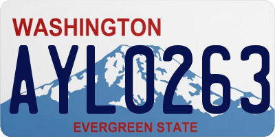 WA license plate AYL0263