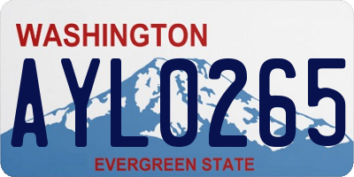 WA license plate AYL0265